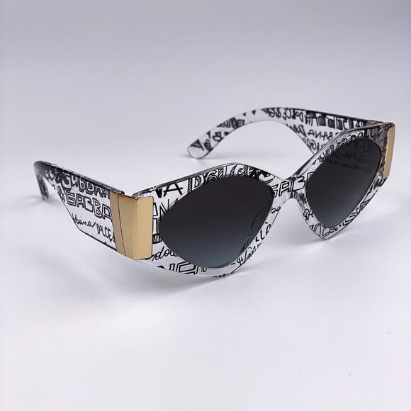 NEW D&G DG4396 33148G Black Gray Gradient Irregular Women Sunglasses - Picture 6 of 12